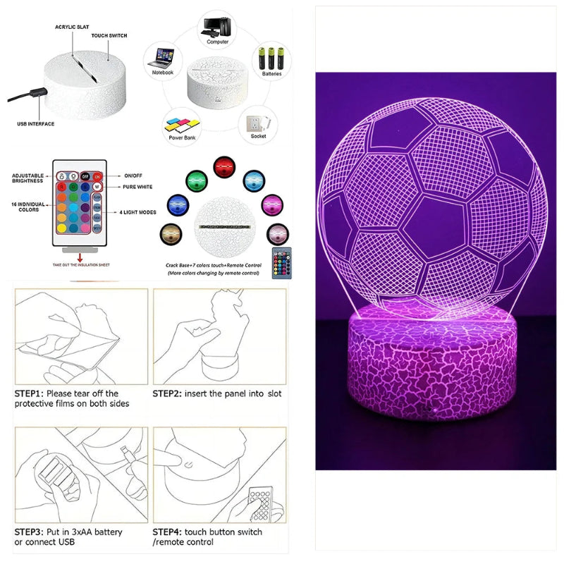 Lampe ballon de foot